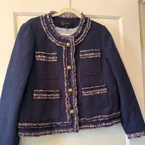 J CREW LIBERTY OF LONDON Navy Lady jacket Gold buttons Size 16 NWT